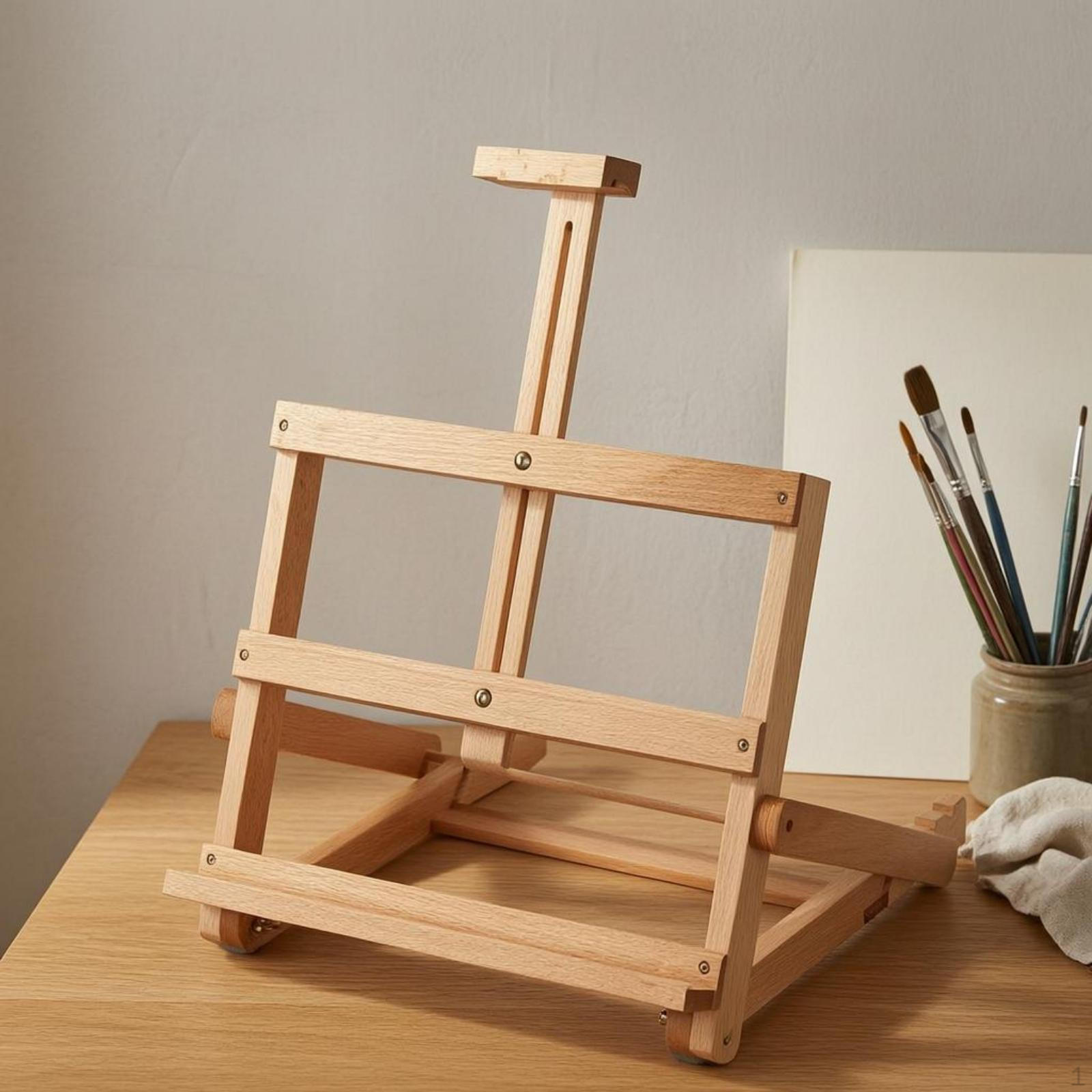 Desktop Folding Easel Foldable Adjustable Beech Wood W07b