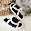 Fashion Women Fluffy Slippers 2025 New Furry Open Toe Indoor Slippers Soft Plush Cozy Solid House Shoes Outdoor Slip Warm Slides Women