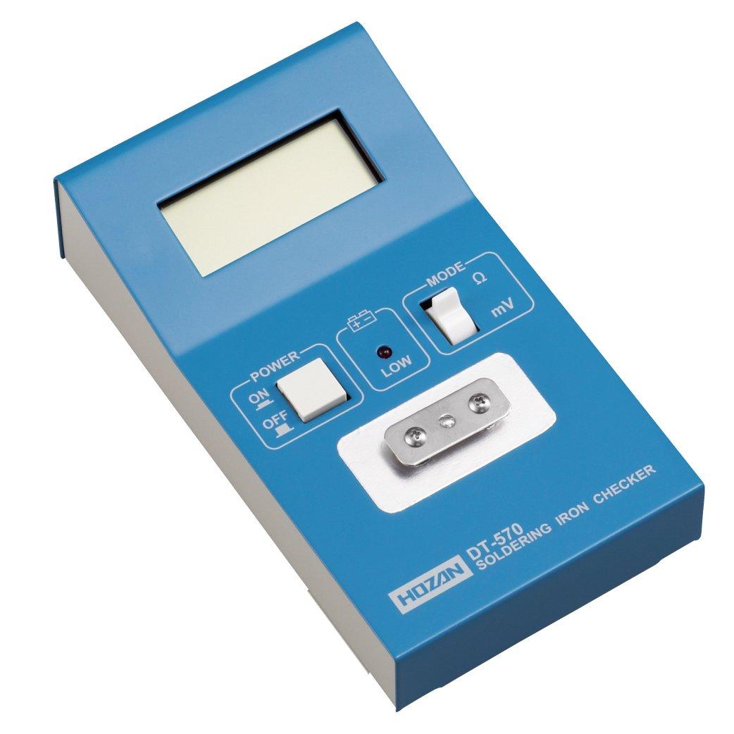 

HOZAN Soldering Iron Measures Earth Resistance and Leak for easy portability and DT-570 Checker Voltage. Battery-powered portability.