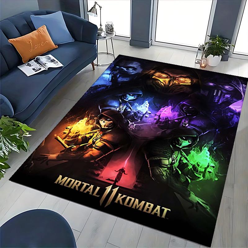 1pc Mortal Kombat Scorpion Sub-Zero Smoke Raiden Office Chair Mat - Anime Cartoon Design, Non-Slip Carpet for Home Decor, Suitable for All Seasons.Y05