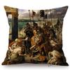 French Painter Eugene Delacroix Liberty Guiding The People Famous Oil Painting Home Decorative Pillow Case Sofa Cushion Cover