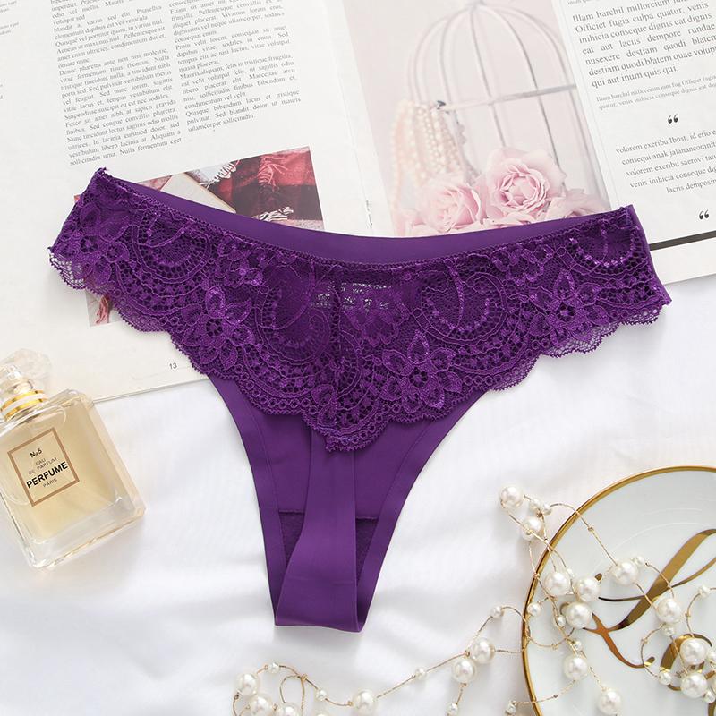 Women Floral Hollow Out Lace Panty Women's Sexy Lace Panties Low-Waist Briefs Sexy Perspective Intimate Female Underpants