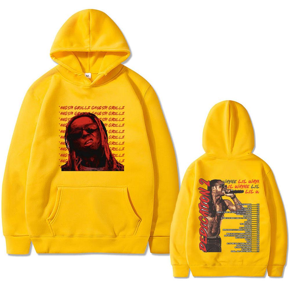 Rapper Lil Wayne Dedication Album Graphic Hoodie Men Women Fashion Vintage Hip Hop Streetwear Unisex Fleece Oversizpullover