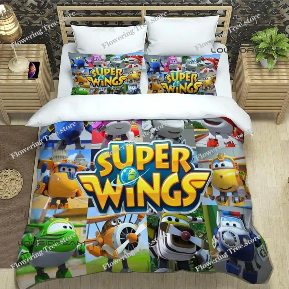 Cute Cartoon Super Wings Bedding Sets Exquisite Supplies Set Duvet Cover Bed Comforter Set Bedding Set Luxury Birthday Gift