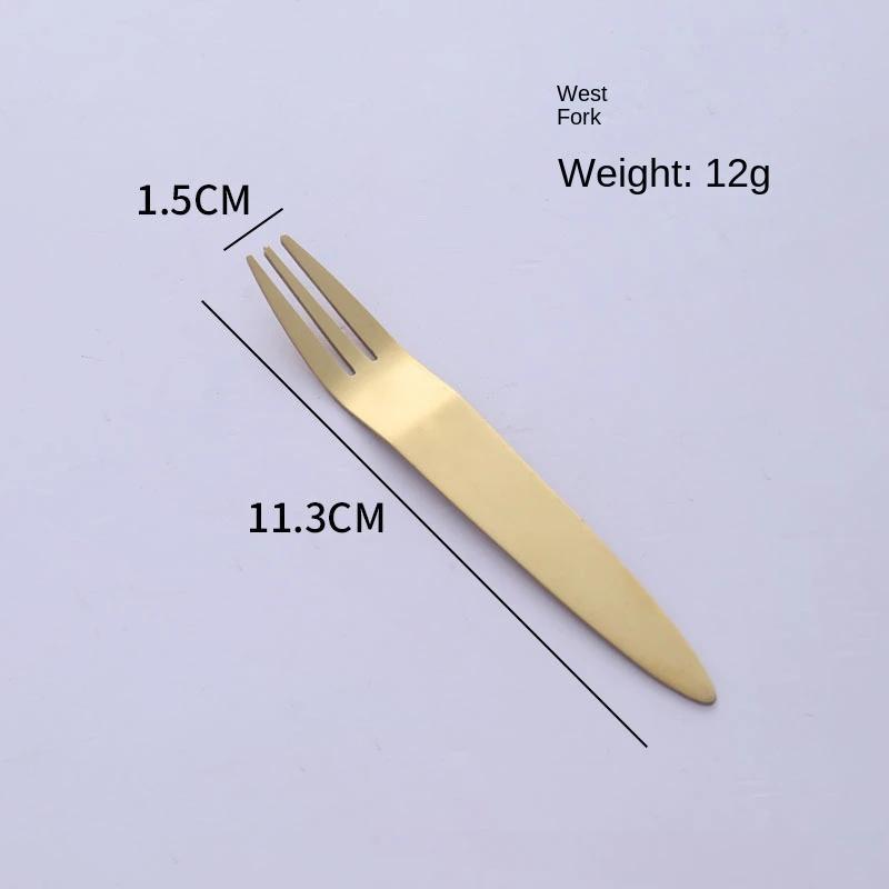Golden cake spatula Stainless steel cake knife, fork and spoon set mooncake dessert spoon Western pastry baking tools