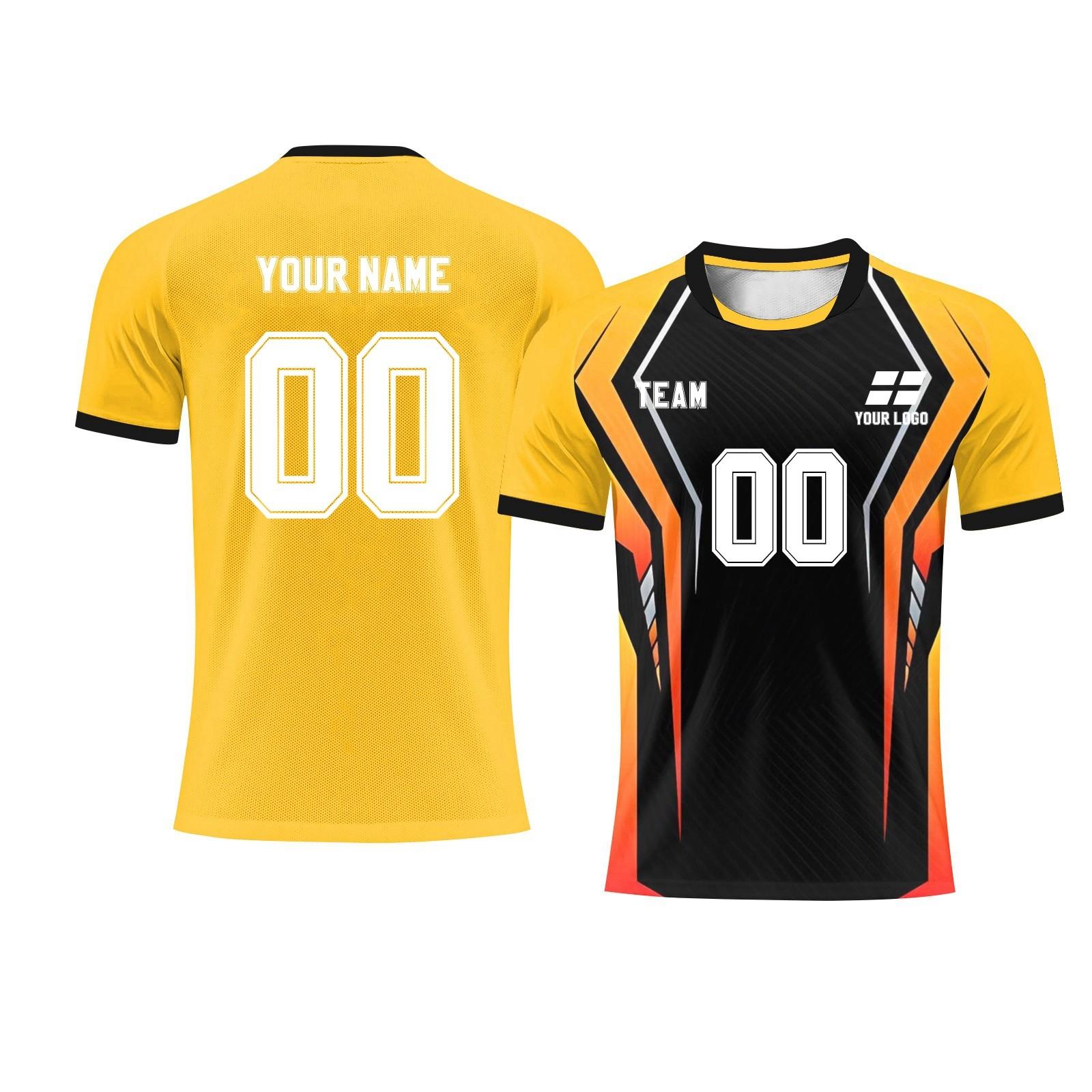 

Personalised Tops Shirts Mens Girls With Name Number Custom Football Jerseys For Boys Training Suit XS жовтий