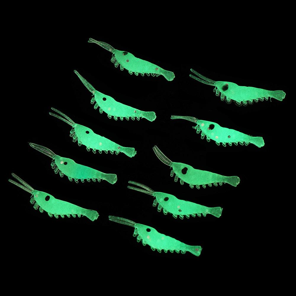 New 3cm Creative Soft Sea Fishing Shrimp Fake Bait Hook Worm Silicone Luminous Shrimp Fishing Lures