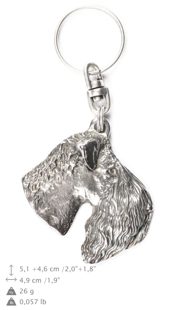 Kerry Blue Terrier, Irish Blue Terrier - Silver-plated Dog Pendant, Handbag Decoration, Backpack Pendant by Art-Dog Brand