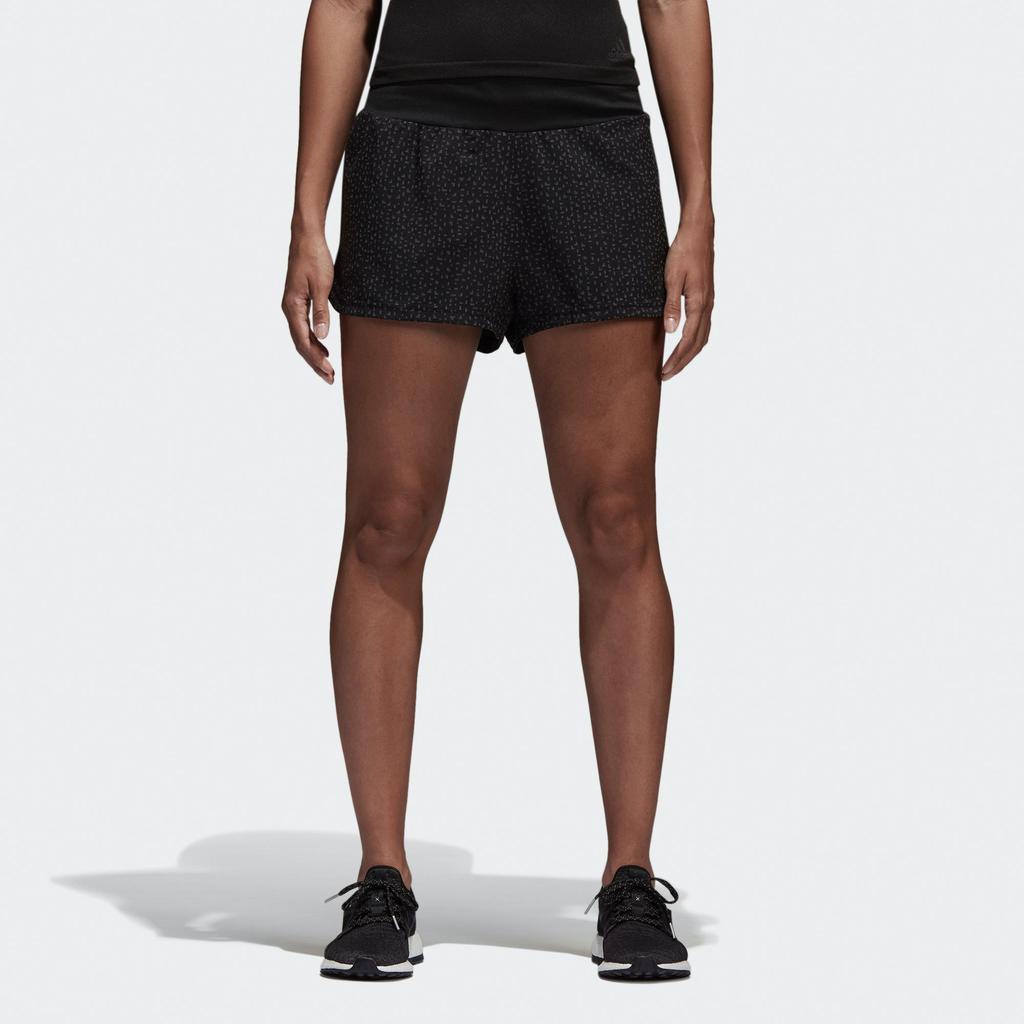 adidas Sn Glide Shorts Reflective Full Print Woven Running Women Shorts Black BR5920