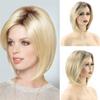 Short Bob Wig with Bangs Synthetic Blonde Wigs for Women Lady Natural Hairstyles Ombre Blond Wig Casual Haircuts Clearance Sale