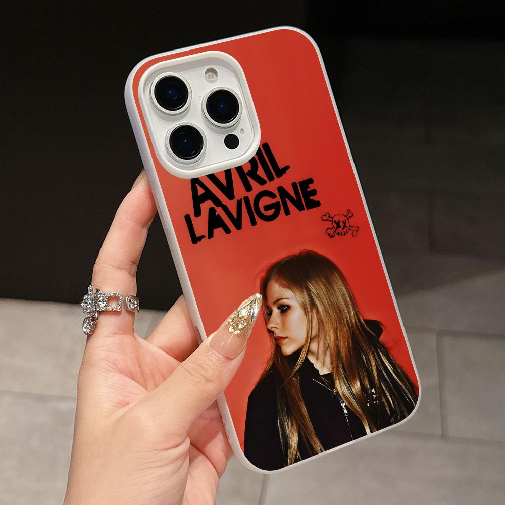 Avril Lavigne Jelly Double layer White Mobile Phone Case for iPhone 17 16 15 14 13 12 11 Air Pro Max Plus Protective
