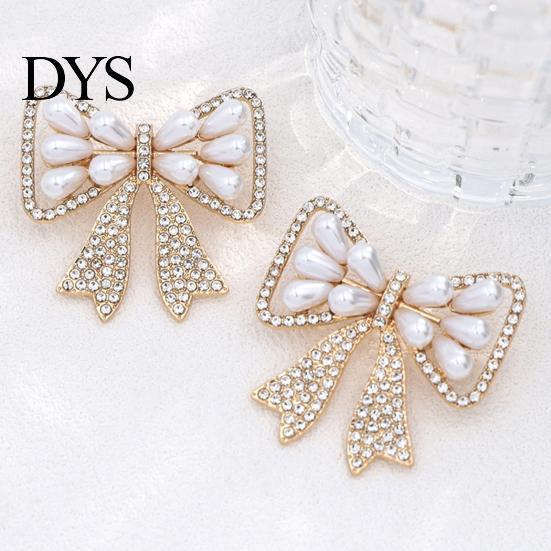 Bowknot Brooch Bow with Faux Pearls Rhinestones, Women Vintage Lapel Pin Pin, Jewelry Accessories for Coats Dresses Shawls Fake Pearl