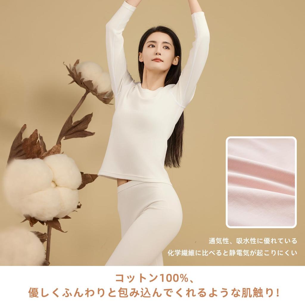 Hot House Warm Winter Thermal Stretch Size M Women's Innerwear, 100% Cotton, Underwear, Fit, White,