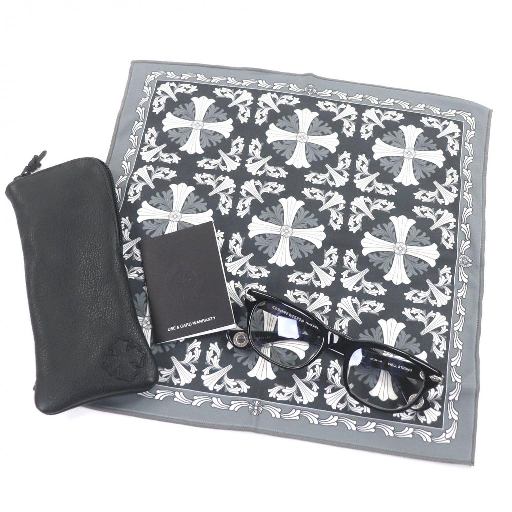 Tolle CHROME HEARTS Brille GUT GEFÄDELT schwarzer Kunststoff Herren Gebraucht