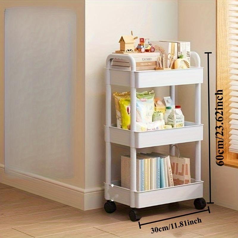 

Надміцний 3-ярусний візок для інструментів на колесах - міцна пластикова конструкція, легко збірна мобільна стійка для зберігання чорний