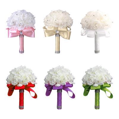 Ramo de novia de espuma con flores artificiales, estilo bohemio, para dama de honor, boda, estilo bohemio