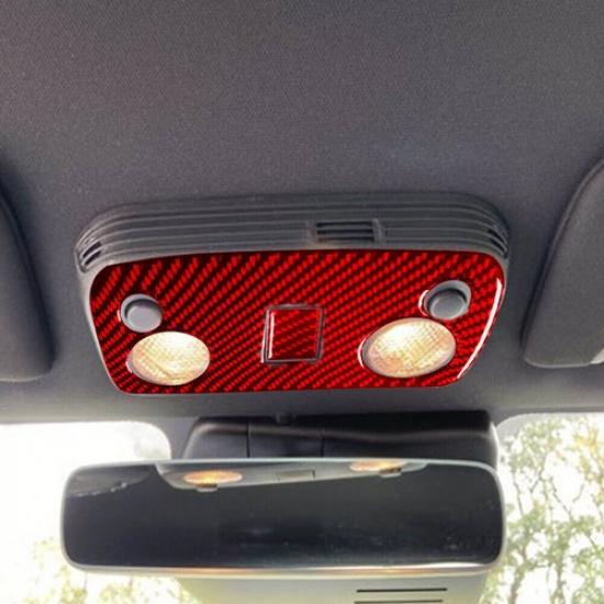 2Pcs Red Carbon Fiber Inner Reading Light Lamp Panel Trim For Ford Mustang 05-09
