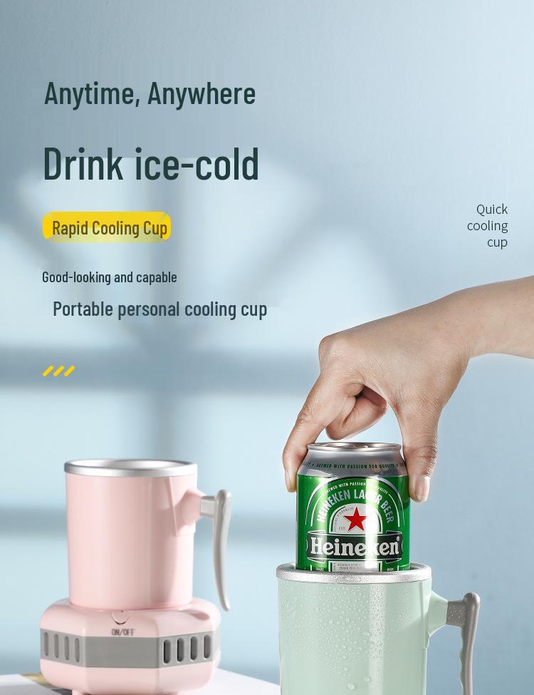 Portable Mini Beer & Beverage Cooling Cup for Car, Dorm, Office, or Outdoor Use