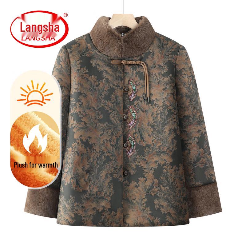 LangSha Women s Padded Tang Suit Style Winter Jacket 4XL