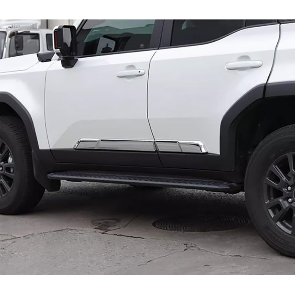 RUIQ Äußere Seitentür Unterleiste für Toyota New Land Cruiser 250 Serie (Verchromt)