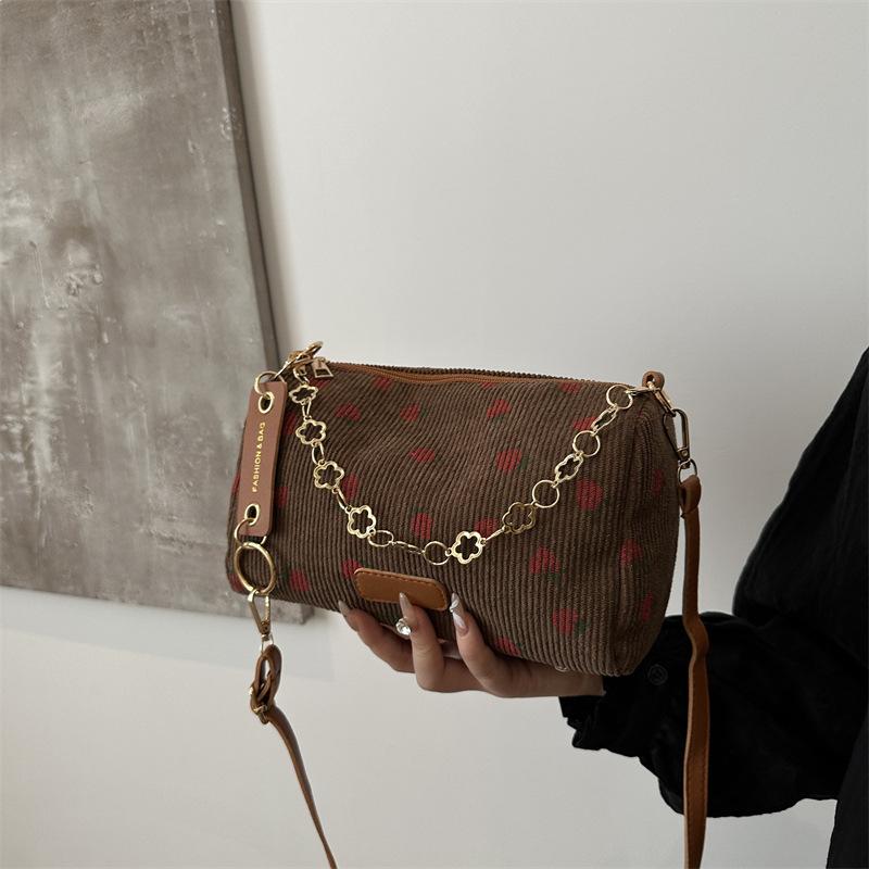 

Модная милая женская сумка-подушка летняя новая простая повседневная вельветовая на одно плечо через плечо коричневый