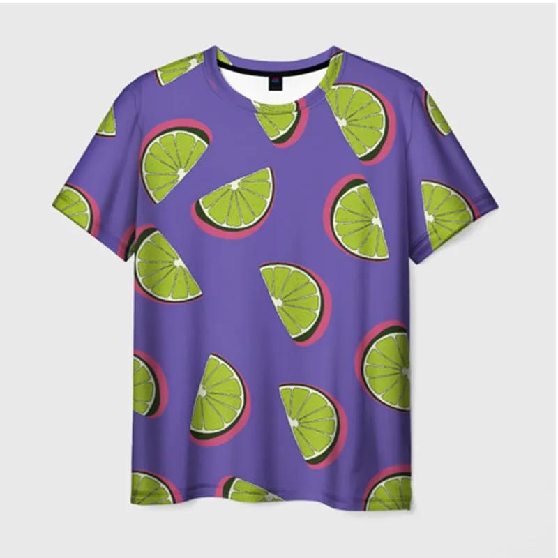 Summer Round Neck Funny Fruit Pattern 3D Print Top Fashionable Casual Street Hip Hop Short Sleeved Men's and  Women's Couple Unisex T-shirts