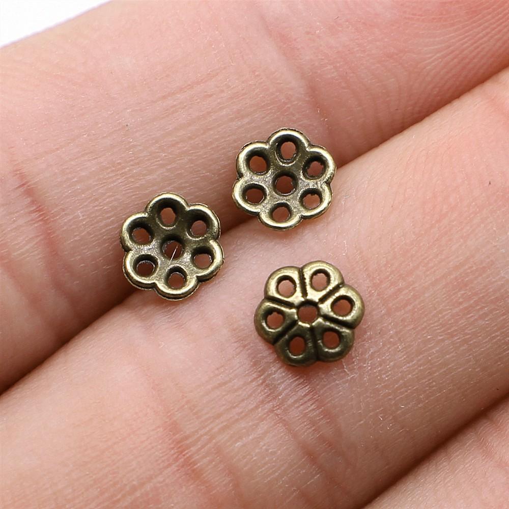 100pcs Flower Torus Shape Alloy Beads Caps Jewelry Findings Spacer Beads For Jewelry Making Charms Necklace Bracelets