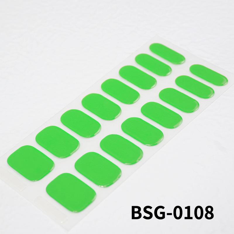 Nail Sticker Waterproof Lasting Stereoscopic Light Therapy Semi-curing Solid Color Japan and South Korea Gel Nail Sticker Nail Jewelry
