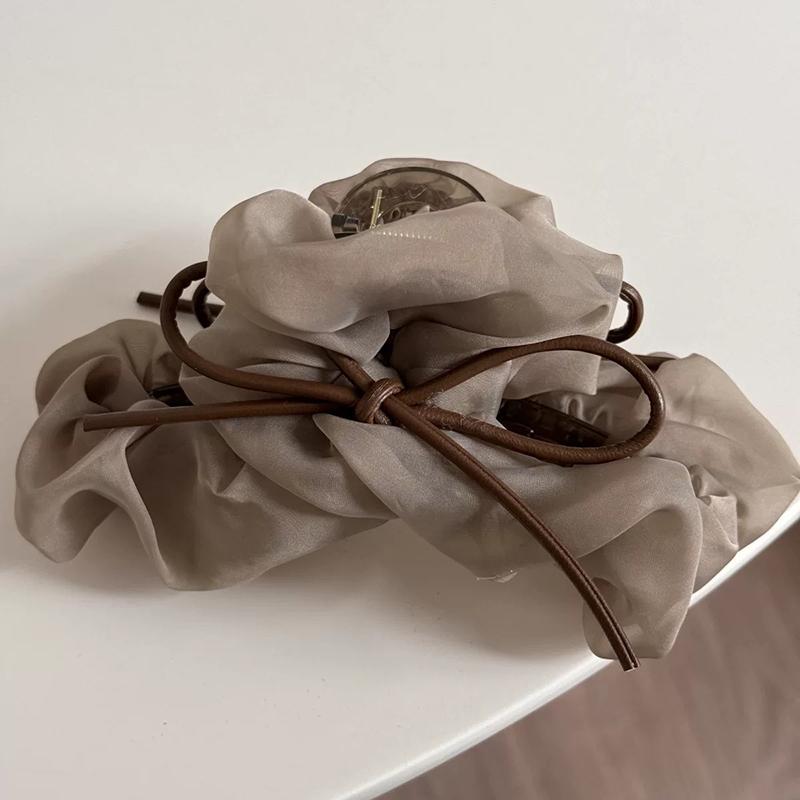 Pleated Bow Hair Claw Clips For Women Girls Sweet Large Hair Decorate Headband French Party Shark Clip Hair Accessories