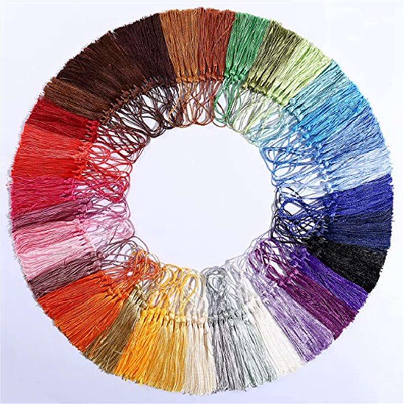 ABBP-288Pcs 5.5 Inch Silky Handmade Soft Craft Mini Tassels With Loops For Jewelry Making,Bookmarks, 36Colors, 4Pcs Of Each