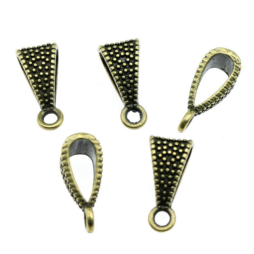 

10 шт., треугольные подвесные бусины с пряжкой, компоненты ювелирных изделий, аксессуары, античная бронза, цвет цинкового сплава, 15X7X6 мм