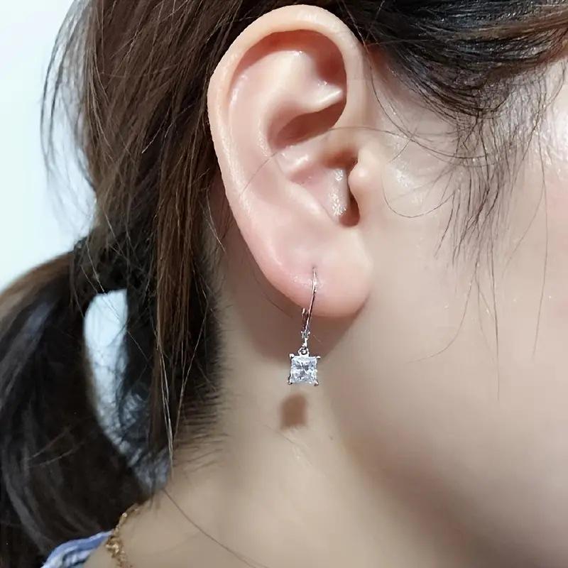 Luxury Four-Claw Set Zircon Women's Stud Earrings - Fashion OL Engagement Jewelry