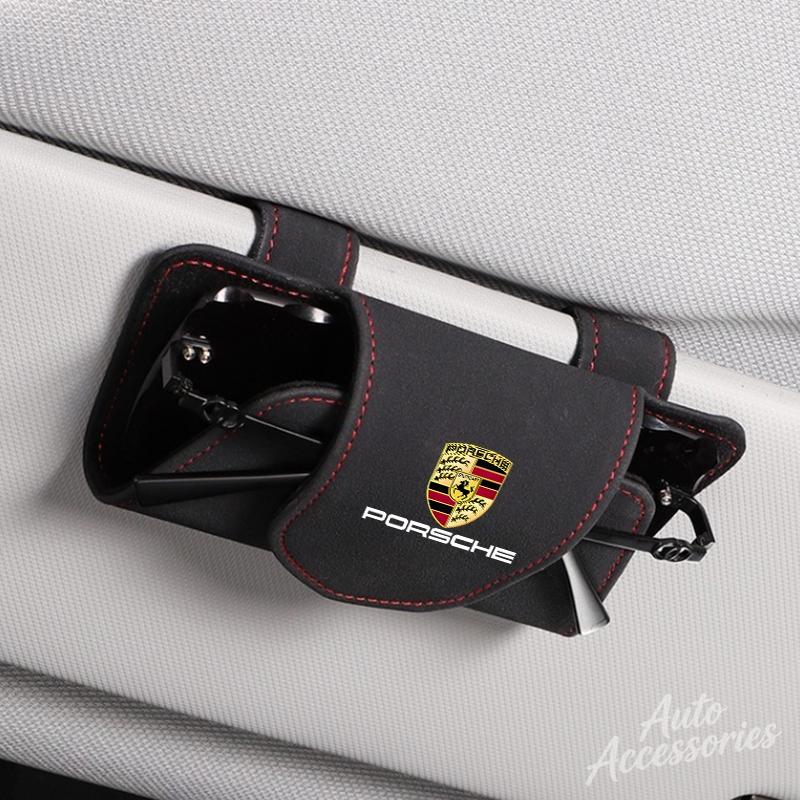 AGTZC1 Car Glasses Storage Sunglasses Storage Holder Interior Accessories For Porsche Panamera Cayenne Taycan 911 718 Macan Carrera-GT