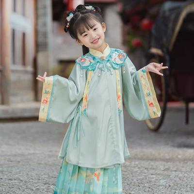 Hanfu fetiță rochie de vară din stofă în stil chinezesc Costum Tang antic rochie costum super-zână fetiță sirenă fustă prințesă lenjerie de corp