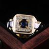 Luxury Men Faux Sapphire Inlaid Finger Ring Wedding Jewelry Valentines Day Gift