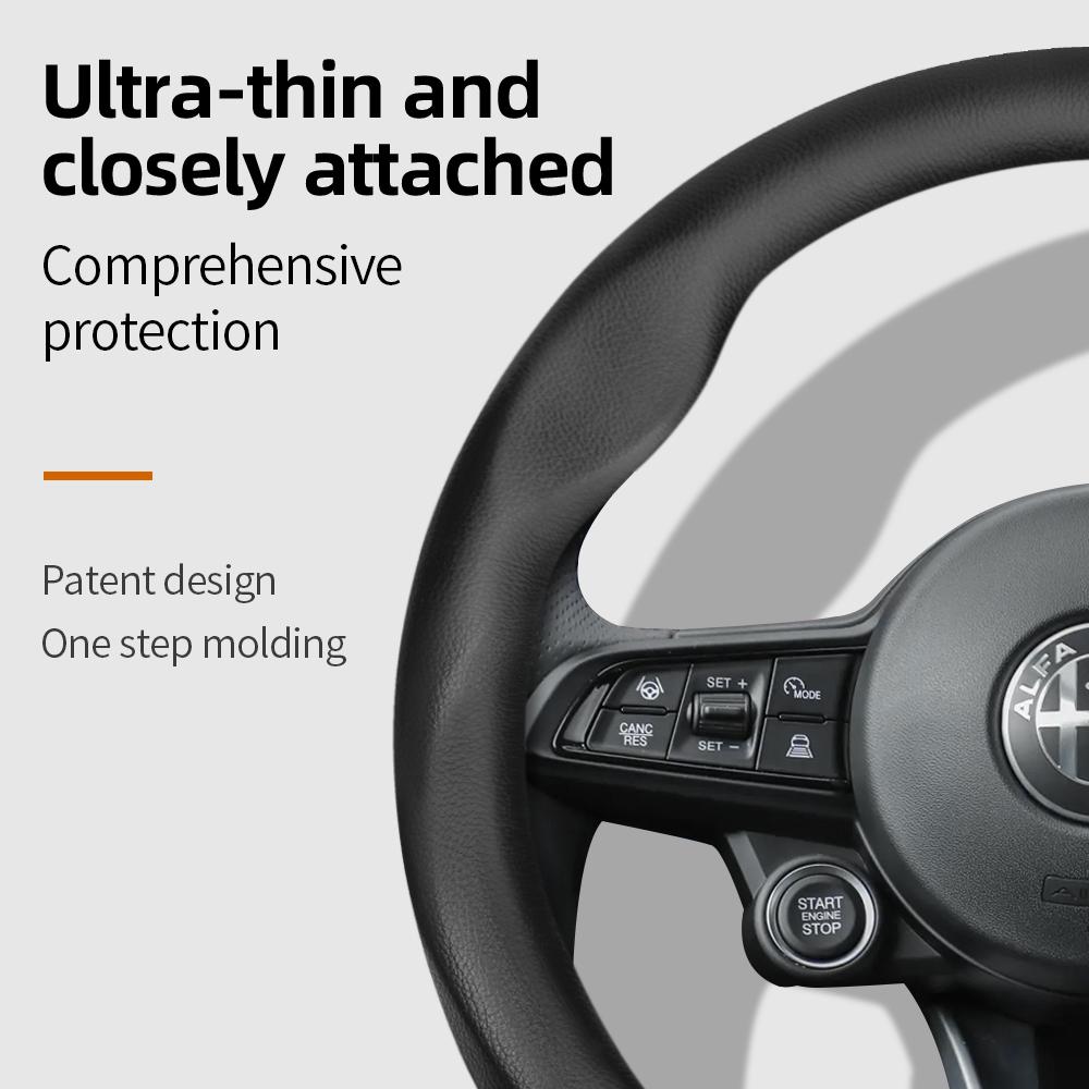 Suitable for Alfa Romeo Ultra-Thin Breathable Leather Steering Wheel Cover Suitable for 159 147 Gt Giulietta Mito Giulia Stelvio