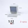 1/3 Sets 1:12/1:18 Dollhouse Mini Retro Desktop Computer Model Toys Miniature Home Scene Ornament Doll House Accessories