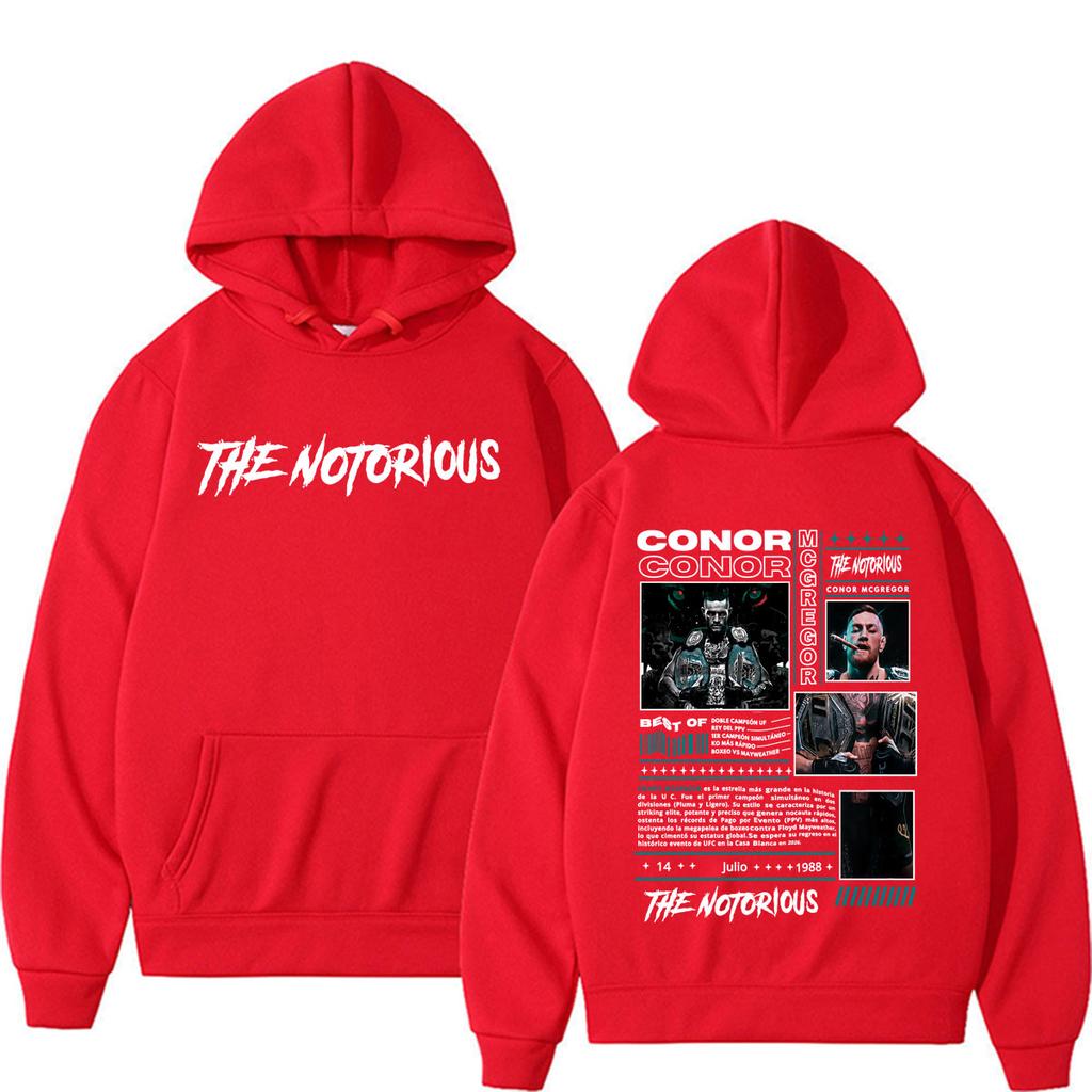 La Notorietà Conor Mcgregor Merch Felpa Abbigliamento Uomo Retrò Anni '90 High Street Felpe Gilet Caldo Casual con Cappuccio Felpe Cappotto