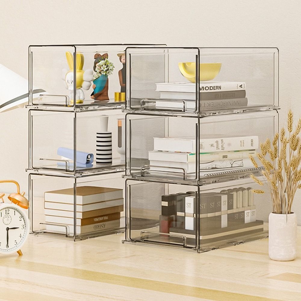 Transparent Cosmetic Storage Organizer Stackable Sundrie Holder  Home Office