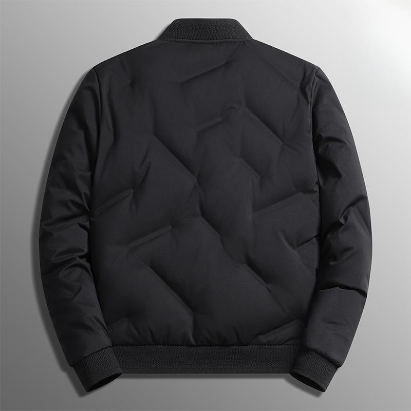 Middle-aged Dad Men's Baseball Collar Down Jacket Men's Short Winter Thickened Warm Gray Duck Down Jacket Casual Jacket