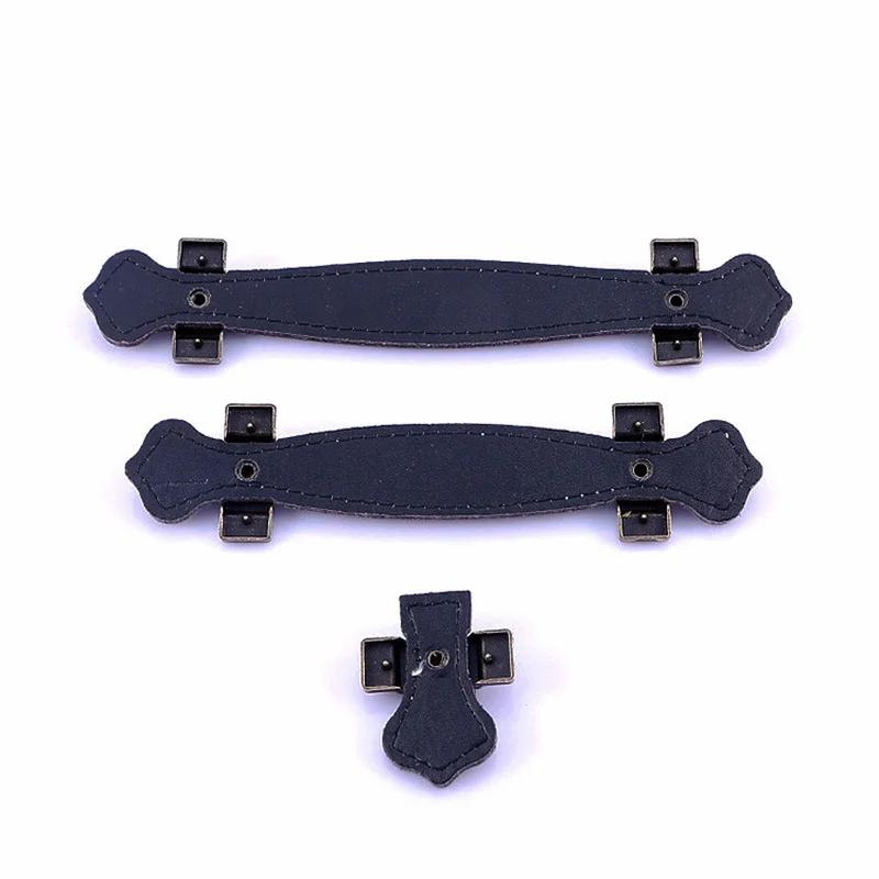 Leather furniture Knobs Soft Leather Handle And Knobs Furniture Cabinet Drawer Chest Suitcase Trunk Box Case Handle With Screws