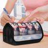 Two-Tiered Pencil Holder, Colorful Pencil Bag Featuring Penguins Wearing Hats And Hearts, Stylish Storage Solution, Handy Zippered Pencil Case, Sturdy