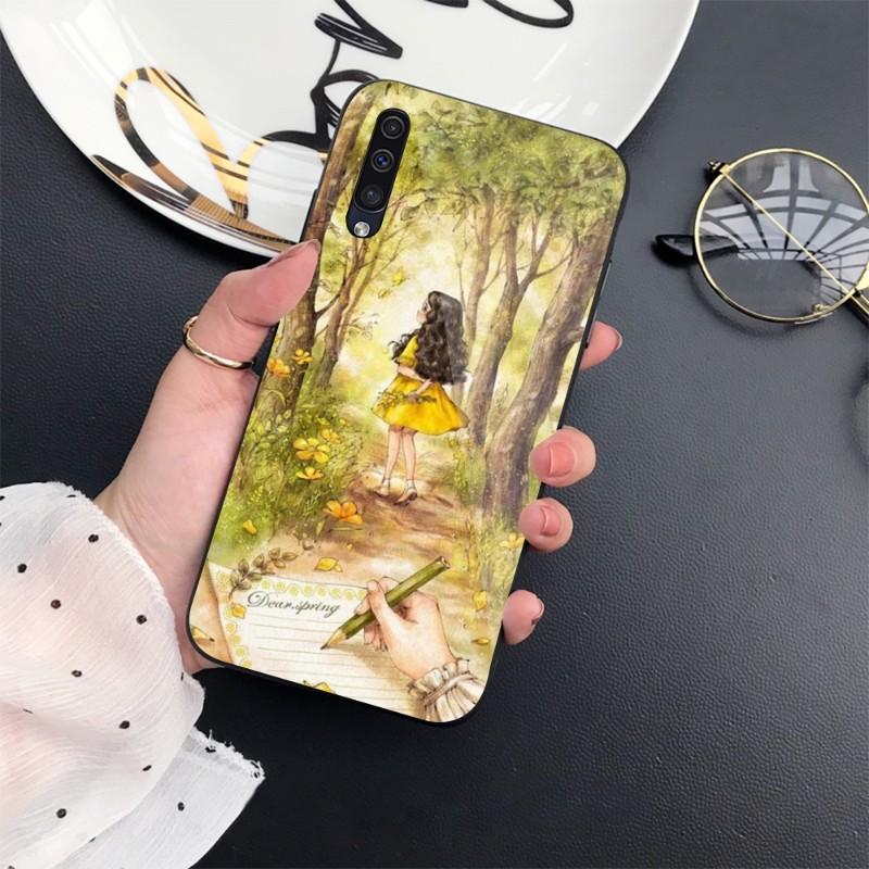 Dziennik Leśnej Dziewczyny Etui na Telefon Dla Samunga A32 A51 A52 NOTE 10 20 S10 S20 S21 S22 Pro Ultra Czarne PC Szkło Pokrowiec na Telefon