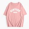 Hirsionsan Oversized T-Shirt mit Buchstaben-Grafik für Damen Sommer 2026 Weiches O-Ausschnitt Kurzarm-T-Shirts Damen Lässig Locker Higt Street Oberteil