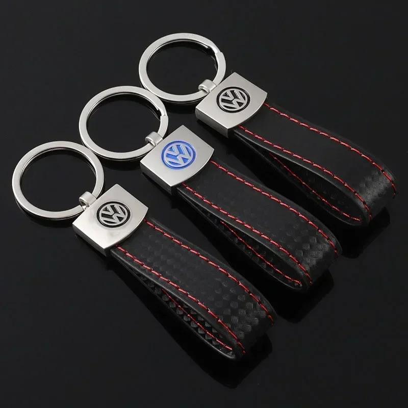 2026 Hot For Volkswagen VW Leather Car Logo Keychian for Volkswagen Golf Sticker Jetta Touareg Tiguan Polo Bora Sagitar TACQUA S