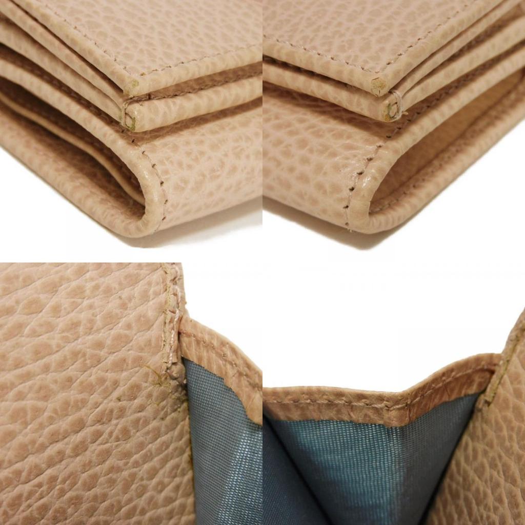 Gebrauchte GG Marmont Double G Kompaktbörse (9539), 735212, 7942, Kalbsleder Geldbörse Kartenetui und Münzbeutel, Rosa Beige,