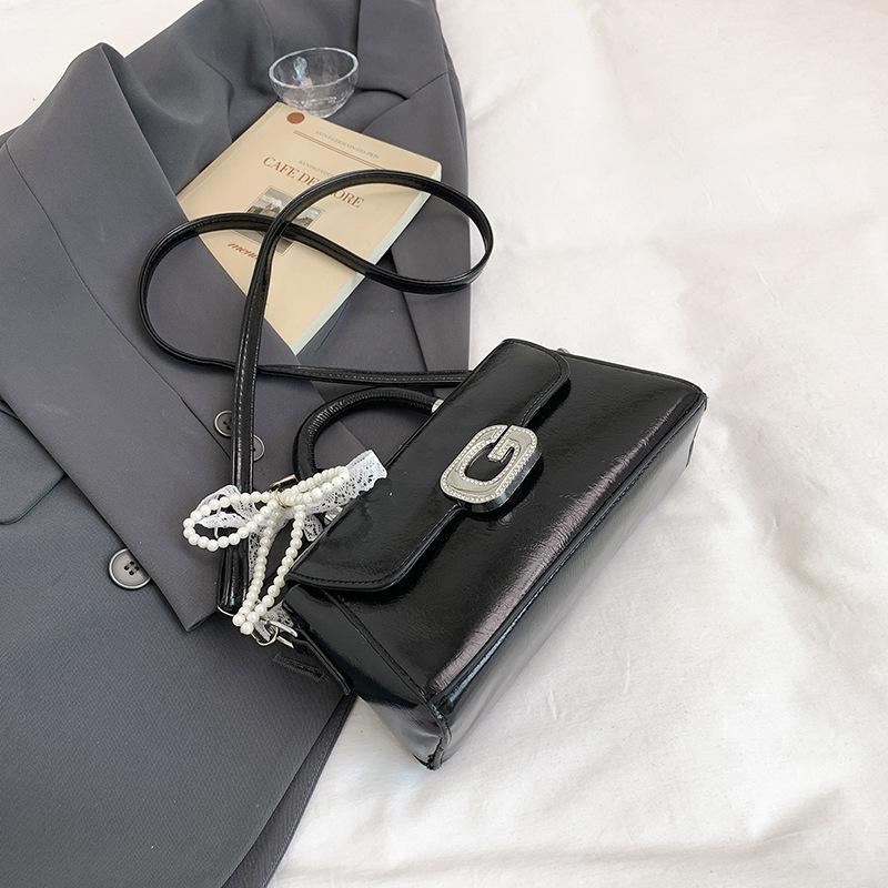 

Handbag bag women s new trend casual niche design sense fashion shoulder bag commuter messenger bag no pendant чёрный