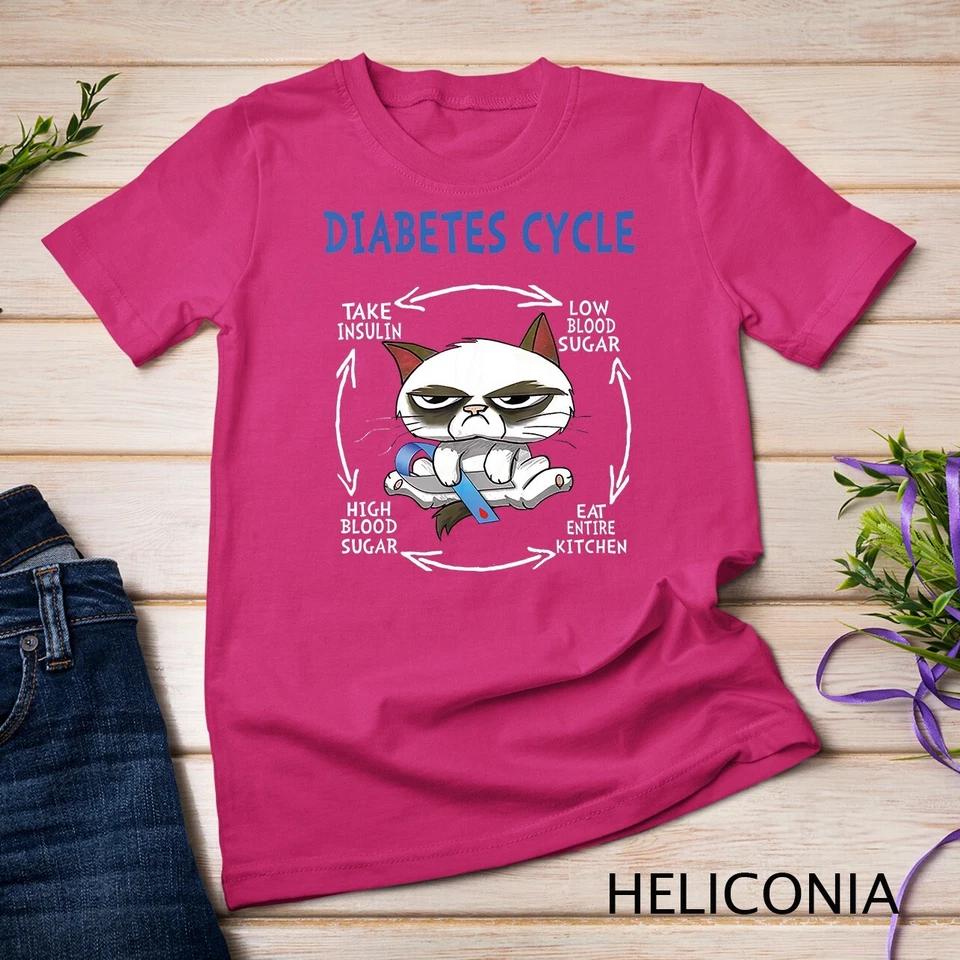 Diabetes Cycle, Diabetes Awareness, Funny Cat Outfits T-Shirt Unisex T-shirt 4 XL