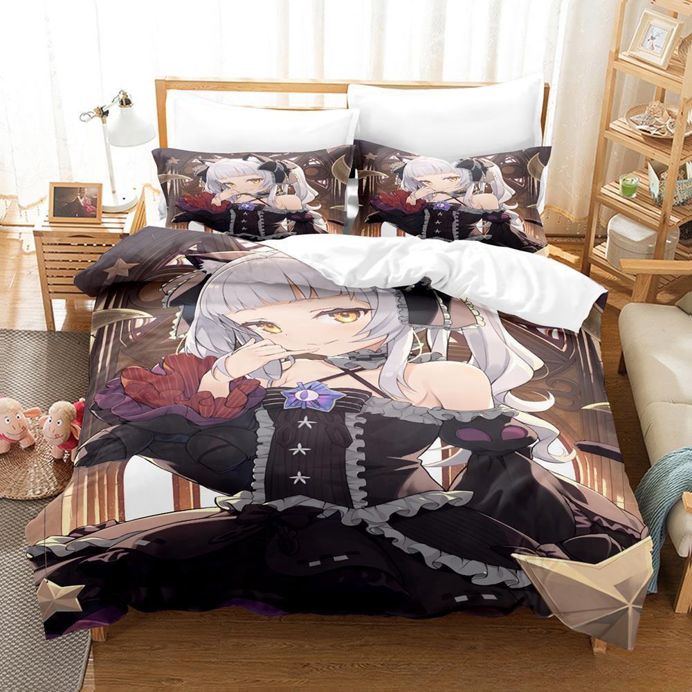 New Murasaki Shion Bedding Set Single Twin Full Queen King Size Bed Set Adult Kid Bedroom Duvet Cover Sets Anime Kawaii Girl Bed