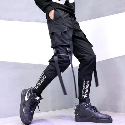 Streetwear Linten Zakken Harembroek Heren Lente Zomer Casual Joggingbroek Hip Hop Joggers Slim Fit Zwart Heren Potloodbroek